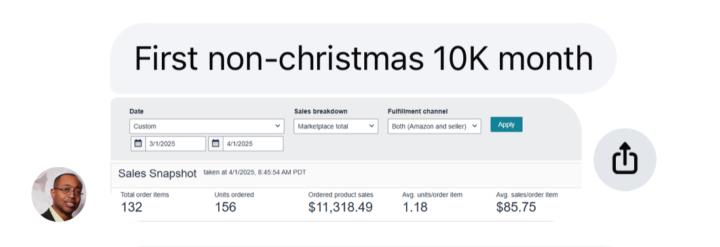 Congrats to Deon for doing $11,318.49 in March