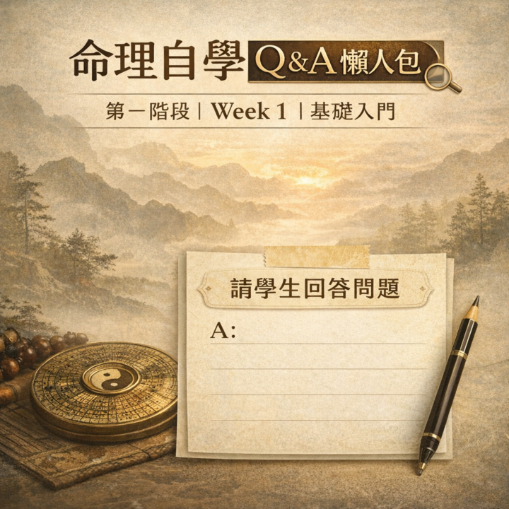 《科學八字自學Q&A懶人包》第一階段｜Week 1｜基礎入門