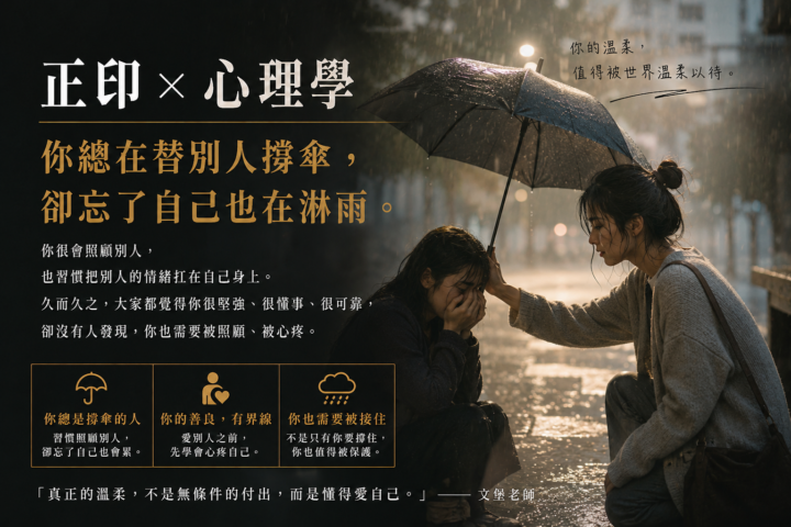 【十神心理學第三部：正印】你總在替別人撐傘，卻忘了自己也在淋雨