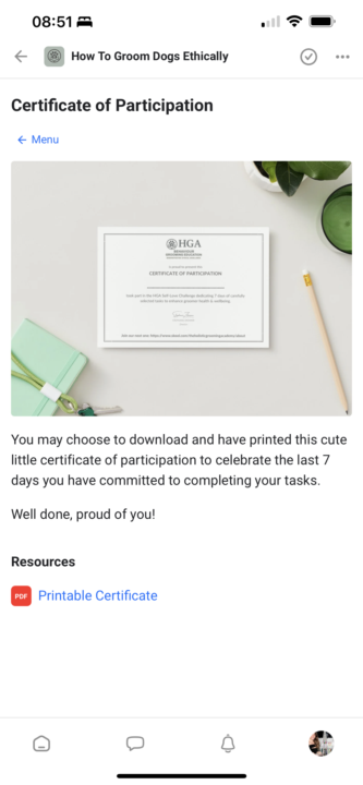 Certificate of Participation