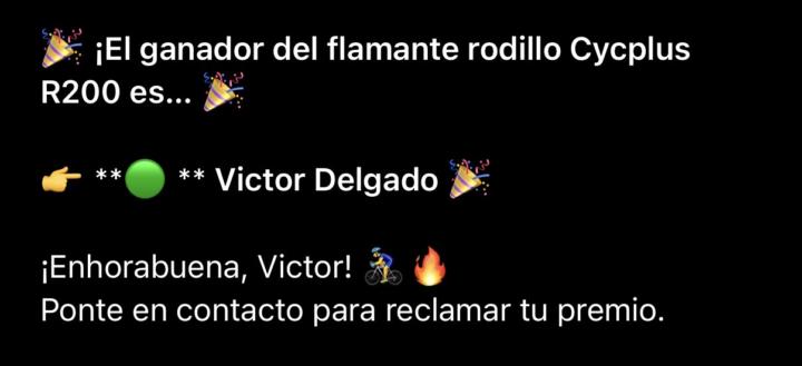 Ya tenemos ganador del rodillo Cycplus R200 🔥