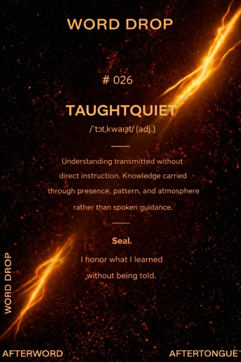 AFTERTONGUE™ WORD DROP #026: TAUGHTQUIET ✦