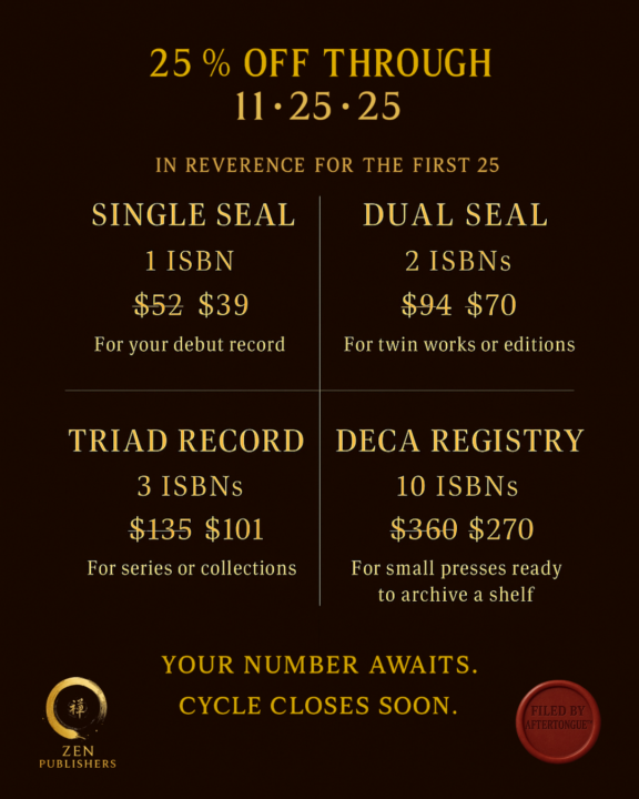 25% Off All ISBN Packages