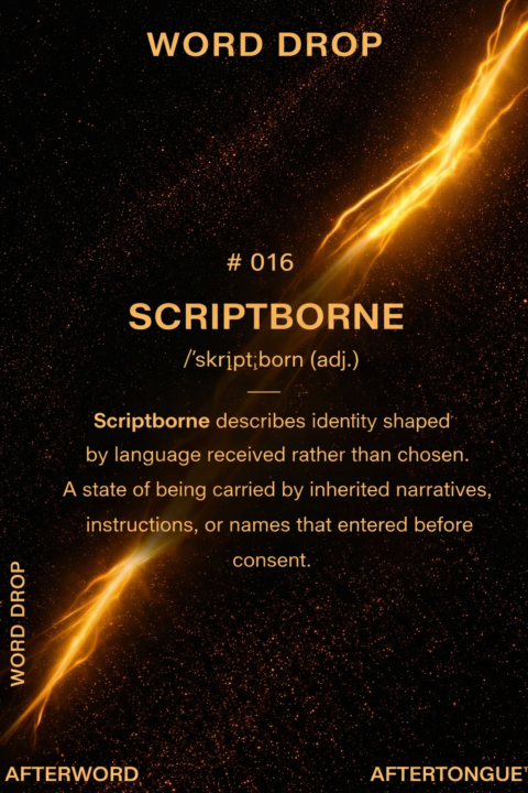AFTERTONGUE™ WORD DROP #016: SCRIPTBORNE ✦