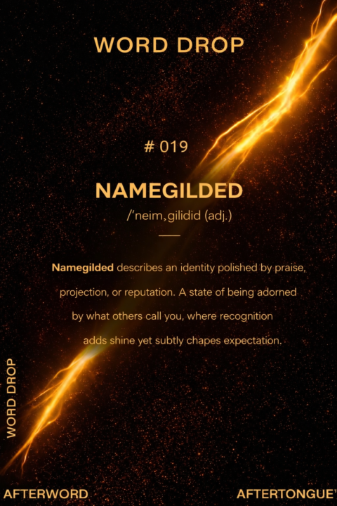 AFTERTONGUE™ WORD DROP #019: NAMEGILDED ✦
