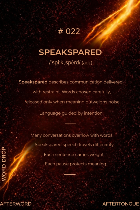 AFTERTONGUE™ WORD DROP #022: SPEAKSPARED ✦