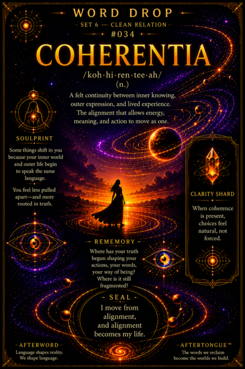 AFTERTONGUE™ WORD DROP #034: COHERENTIA ✦