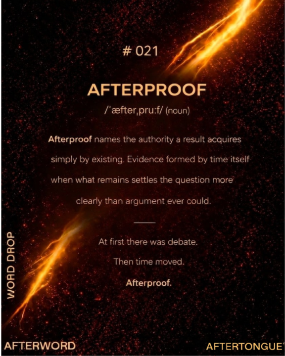 AFTERTONGUE™ WORD DROP #021: AFTERPROOF ✦