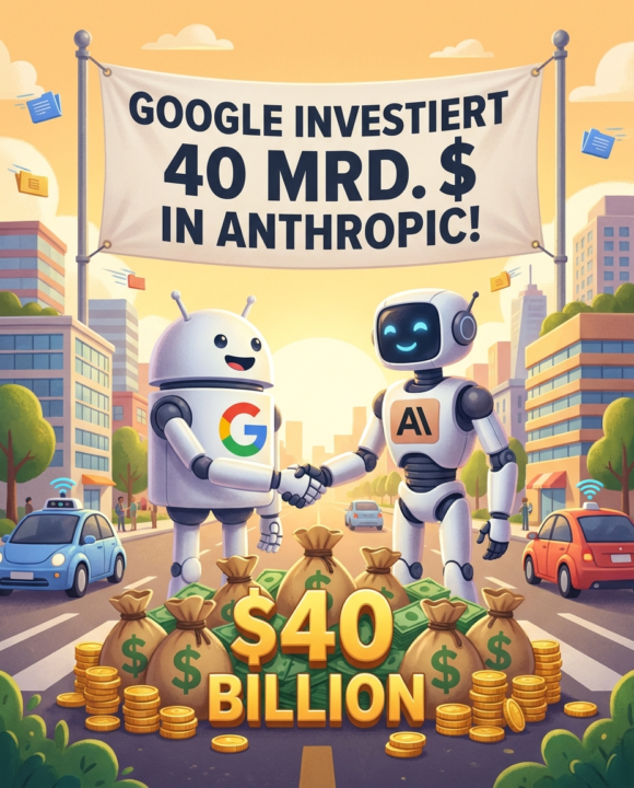 🚀 40 Milliarden für Anthropic – und Google zahlt freiwillig den Konkurrenten
