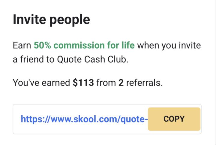 JOIN FREE THE QUOTE CASH CLUB 😮🔥