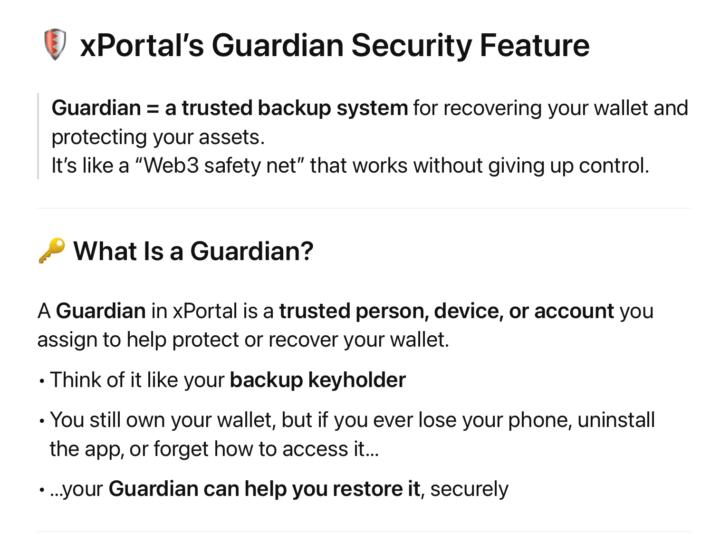 XPortal Guardian (Secure On Chain Recovery)