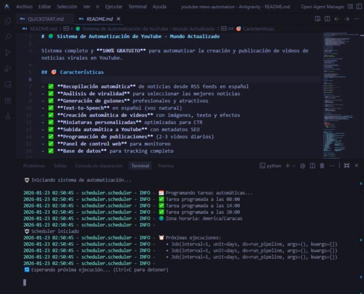 Sistema completo y **100% GRATUITO para automatizar la creación y publicación de  noticias virales en YouTube