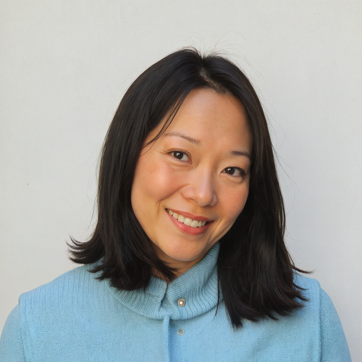 Retrato de una persona joven con suéter azul﻿
