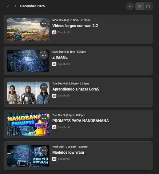 Clases para la siguiente semana