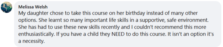 My daughter chose to take this course on her birthday 