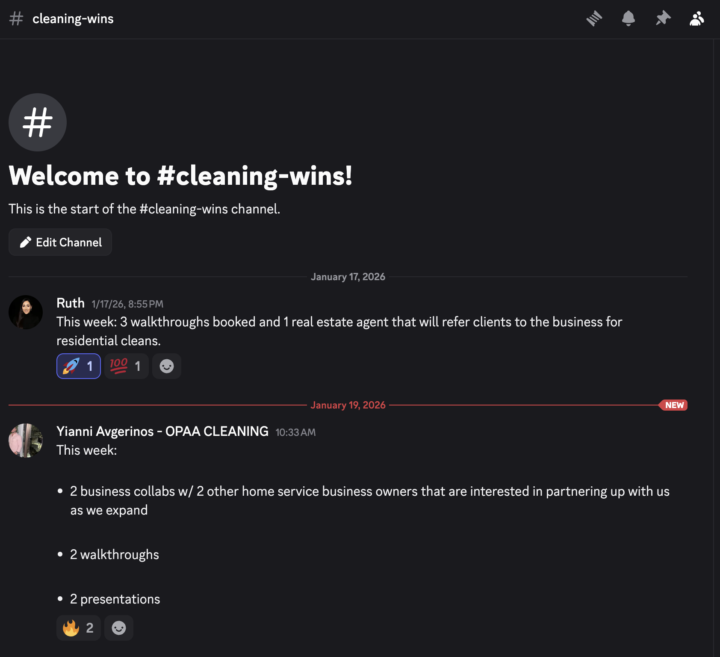 Congrats Yianni and Ruth for getting walkthroughs in their FIRST week of our 30 day janitorial accelerator!