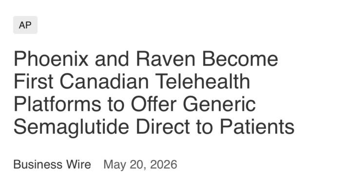 First Canadian Telehealth Platform To Offer Generic Semaglutide Directly to Clients! 
