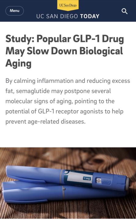 🚨🧬 New GLP study - Slows Biological Aging! 