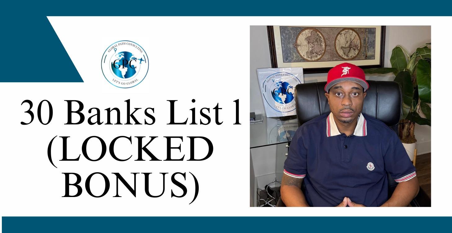 30 Banks List l (LOCKED BONUS)