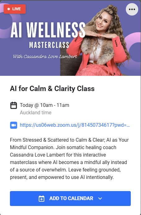 GOING LIVE NOW FOR CLARITY CALL 