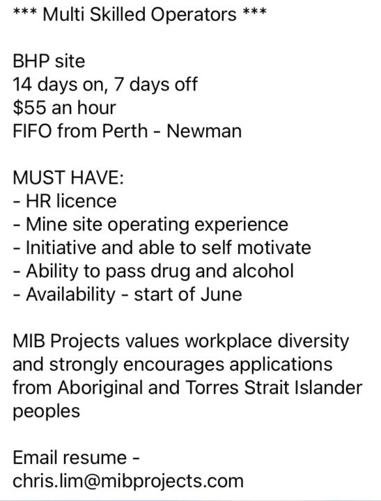 Multi skilled operators 