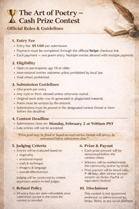 🚨🎉 THE ART OF POETRY — CASH PRIZE CONTEST IS LIVE 🎉🚨