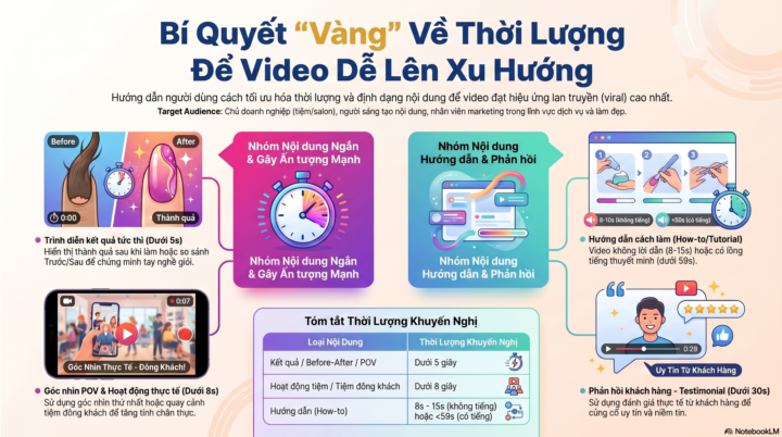 BÍ QUYẾT VÀNG VỀ THỜI LƯỢNG ĐỂ VIDEO DỄ LÊN XU HƯỚNG