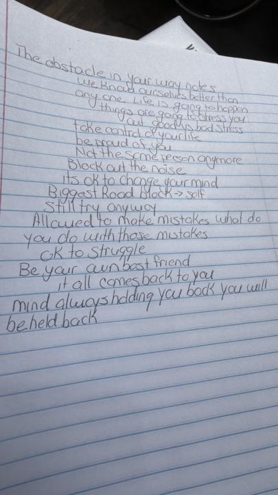 Obstacle in your way notes 