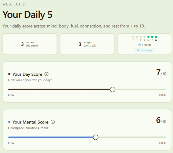 ***Your Daily 5*** A 1-minute Wellness App