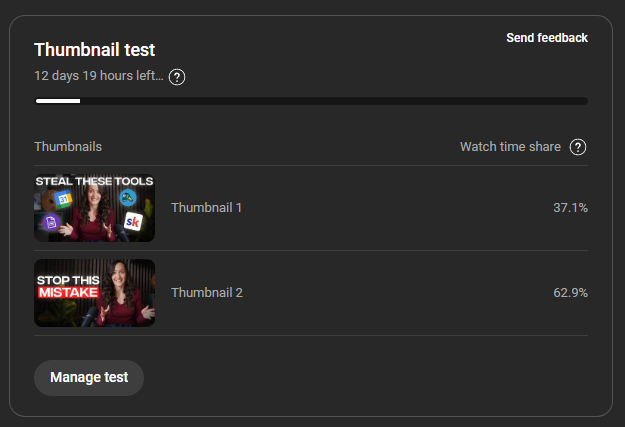 Do Thumbnail Tests!!! - A reminder to myself 😅