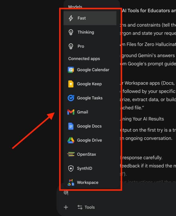 How to Increase Efficiency With Gemini's @ Action Menu