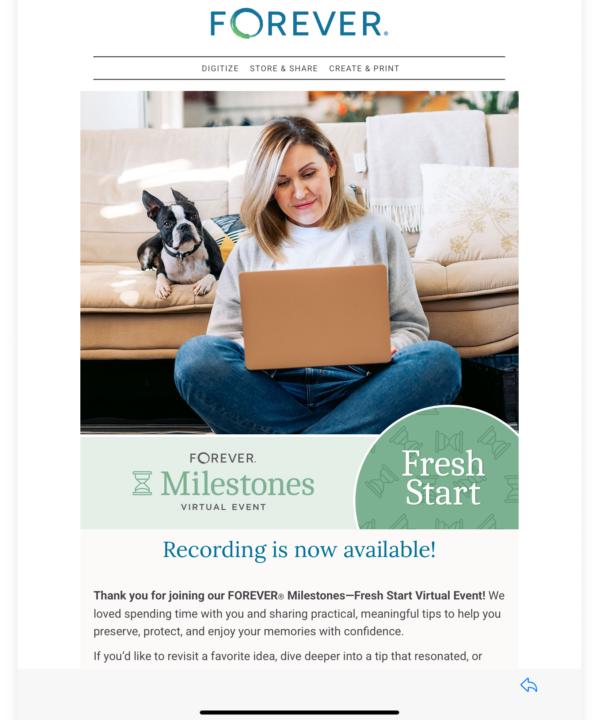 Forever Milestones Virtual Event Recording Link