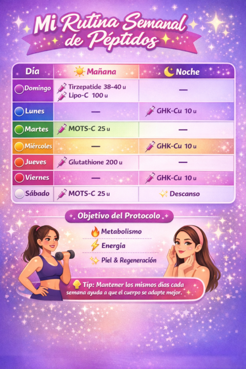 Mi rutina semanal de Péptidos 