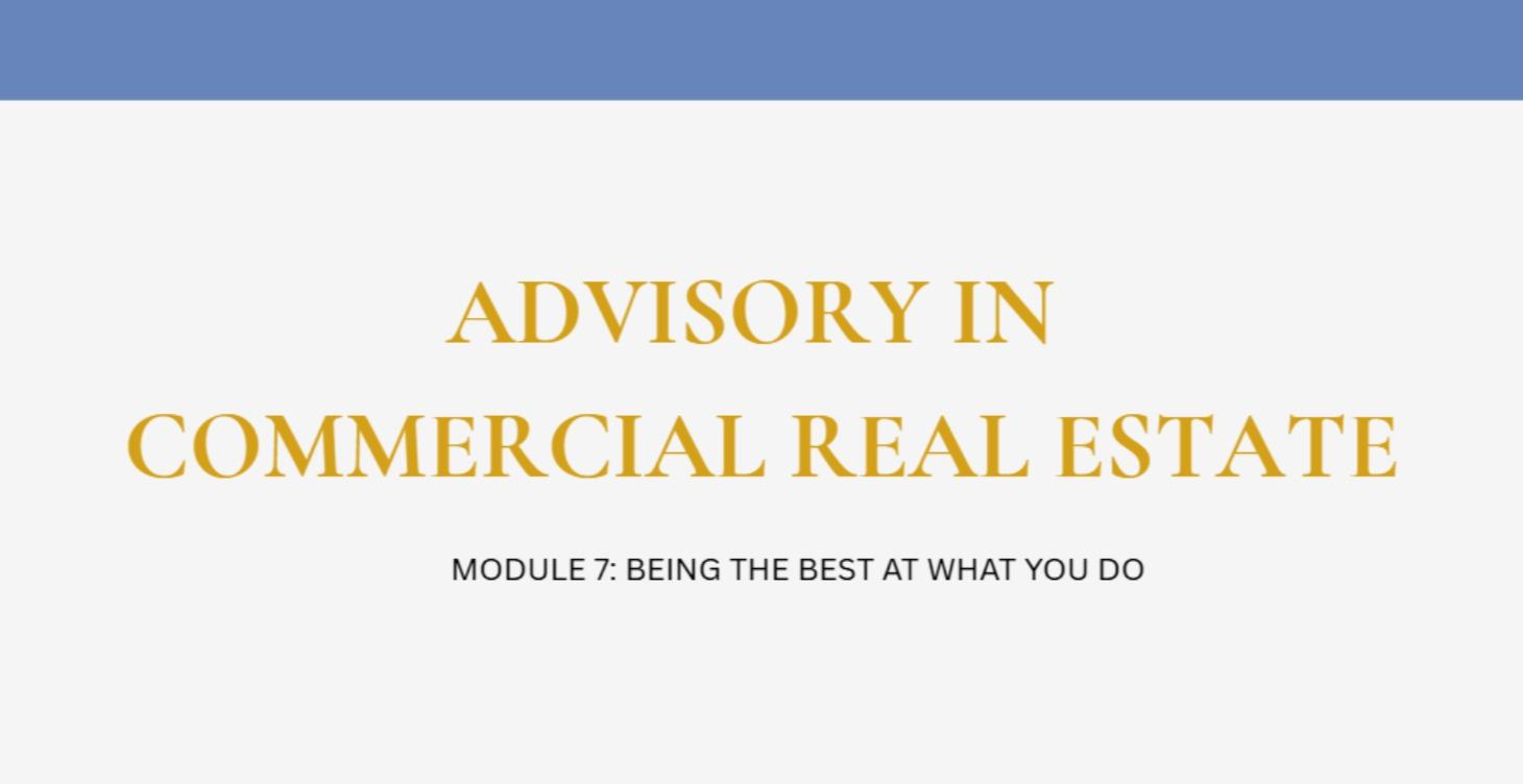 ADVISORY IN COMMERCIAL REAL ESTATE
