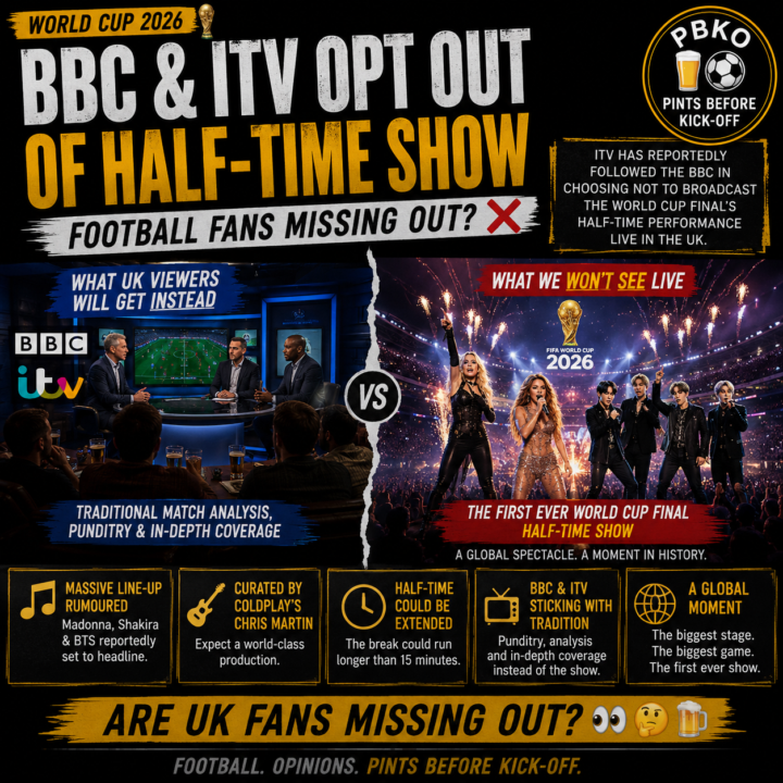 BBC and ITV reportedly WON’T show the World Cup Final half-time show live in the UK… 😳🏆🎤
