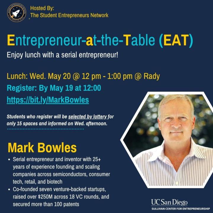 Speaker Event - EAT w/ Mark Bowles 5/20