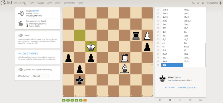 Chess puzzle (find the only good move for black)