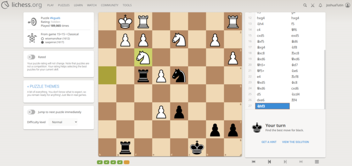 Chess puzzle (find the only good move for black)