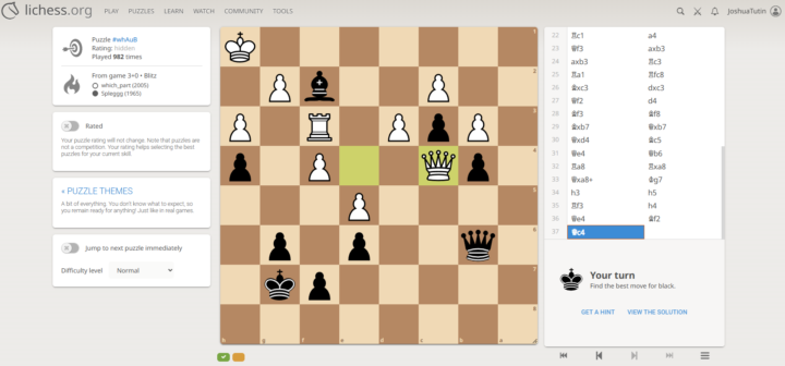 Chess puzzle (find the only good move for black)