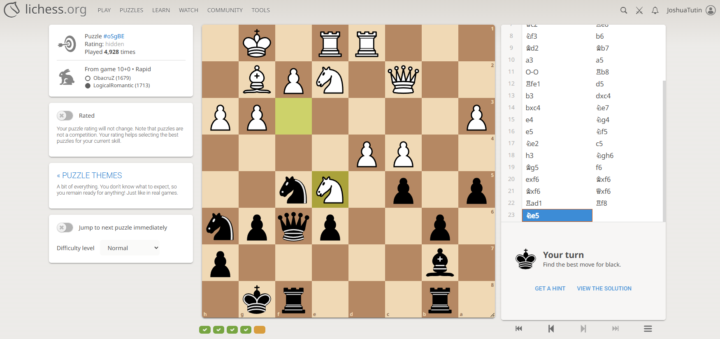 Chess puzzle (find the only good move for black)