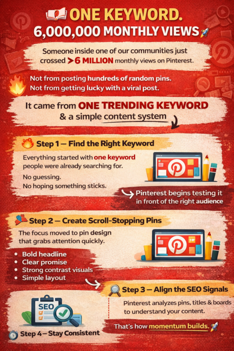 🚨 One Keyword = 6,000,000 Monthly Pinterest Views.
