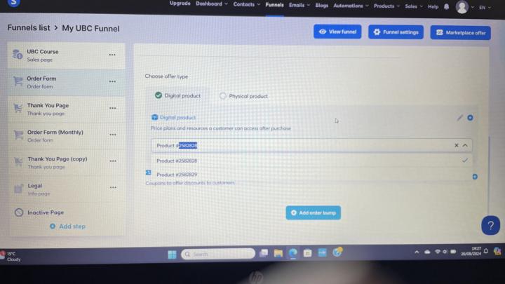 Systeme io order page 