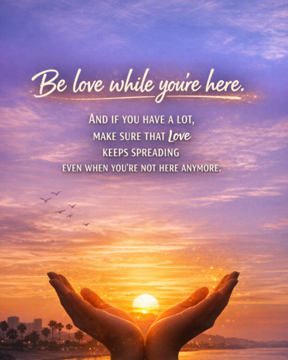 Be love while you’re here.