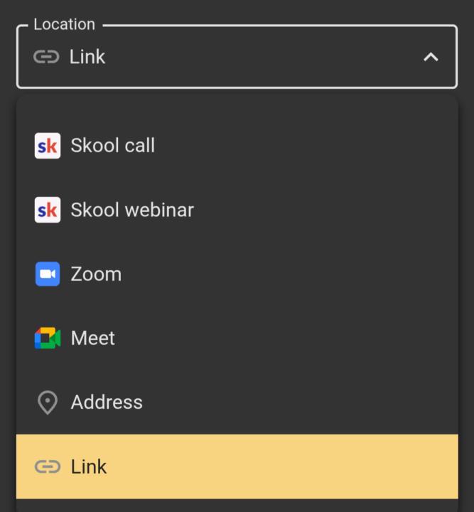 Skool Live Calendar Options