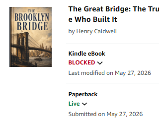 The same book has been successfully published in paperback format, but the eBook was blocked. 
