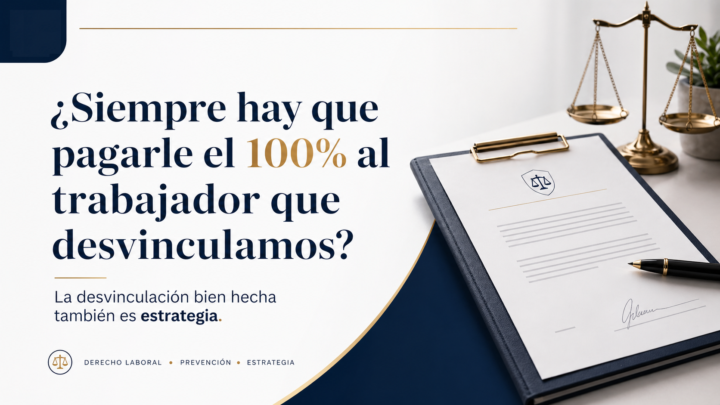 ¿Siempre hay que pagarle el 100% al trabajador que desvinculamos?