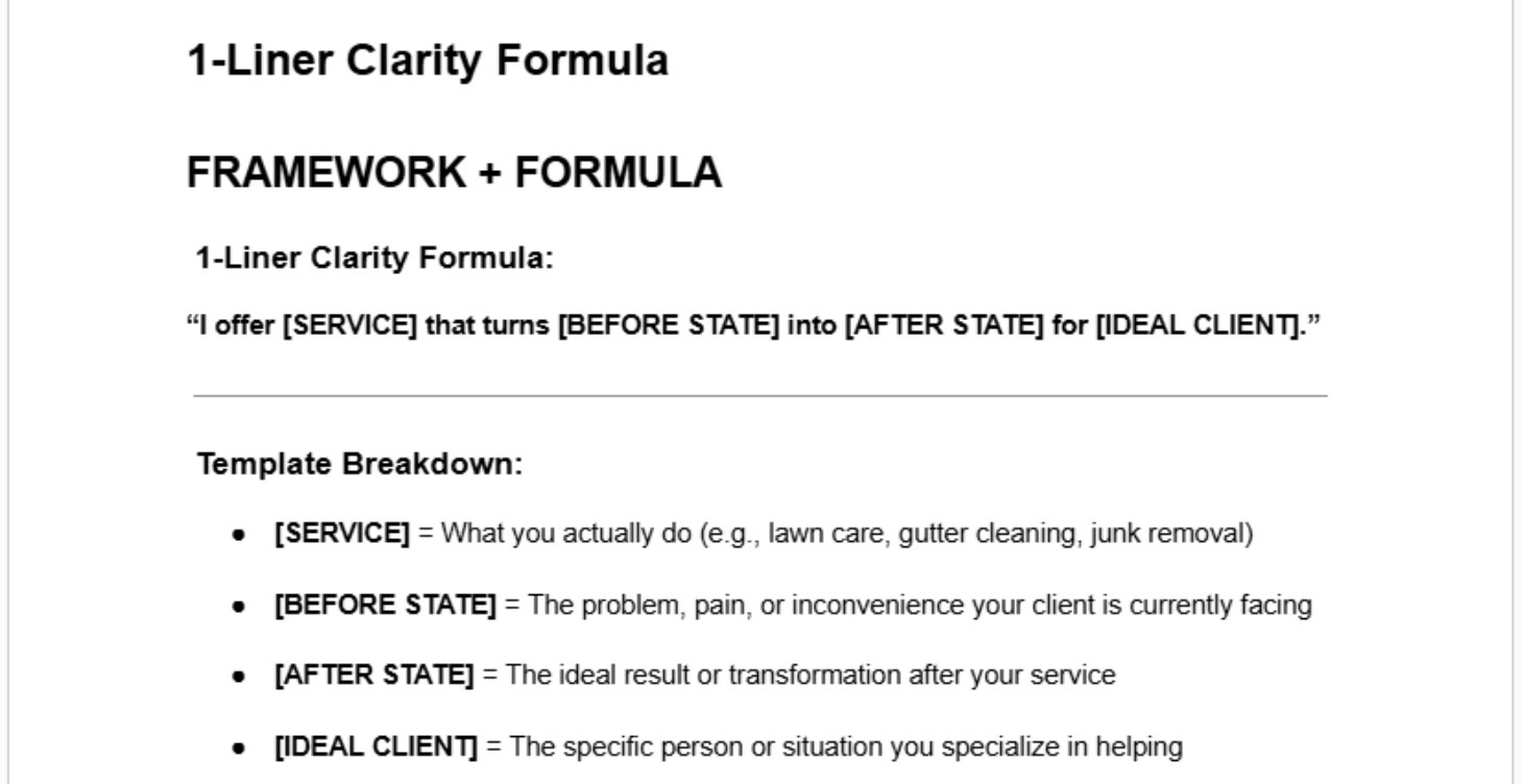 1 Liner Clarity Formula - Day  1 (Accelerator)