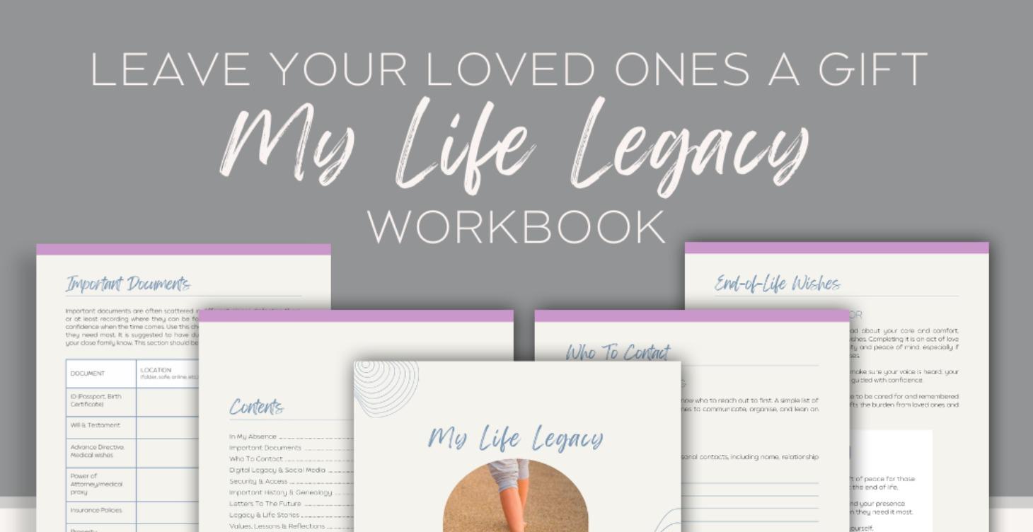 My Life Legacy Workbook, Download & Discovery call