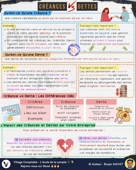 ⚔️ Village Comptable - Nouvelle fiche : Créances vs Dettes
