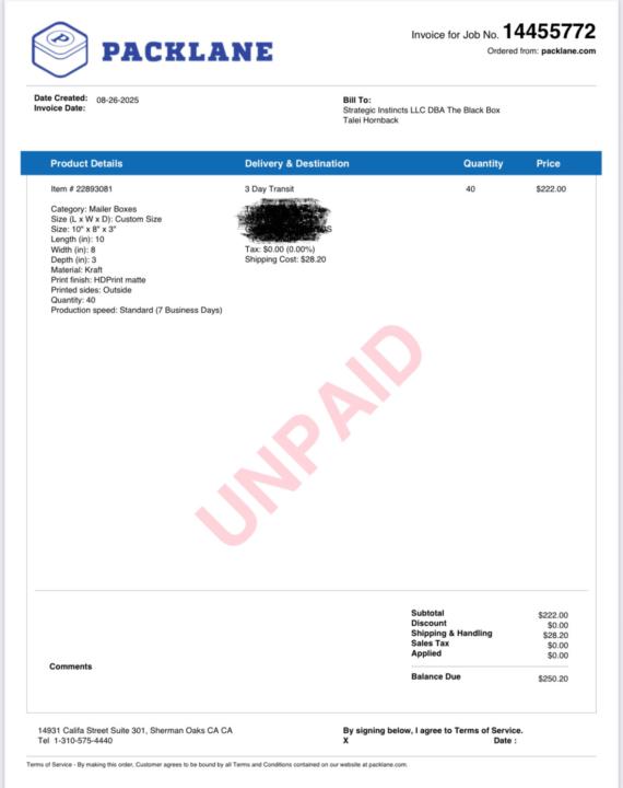 Example of Mailer Costs